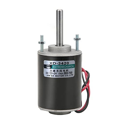 High Torque DC Motor 12 V/24 V Permanent Magnet Motor Mini DC Motor DIY Generator Motor 30W CW/CCW 3500/7000RPM with Moun - style: Conventional Rotary Shaft