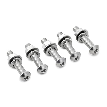 15 Sets 1/4-20 x 5/8" Button Head Socket Cap Bolts Screws with Nuts, Flat & Lock Washers, 304 Stainless Steel 18-8, Hex Drive, Bright Finish - size: 1/4-20, style: (15Sets)1/4-20 x 5/8"