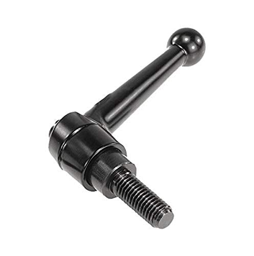Kipp 06430-4A41X70 Zinc/Steel Adjustable Handle with 3/8-16" External Thread, Classic Ball Style, Inch, Black Satin Powder-Coated Finish, Steel Components, Size 4, 70 mm Screw Length