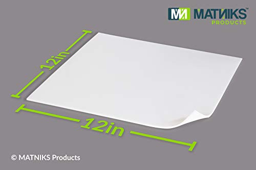 MATNIKS Food Grade Silicone Rubber Sheet 12x12-inch by 1/8 White - Duro Shore A65 High Temperature Heavy Duty for Gaskets DIY Food Covers Lids Sealing Material Supports Microwave Oven Protection - size: White 1/8-inch Thick