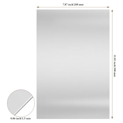 4 Pcs 11.8 x 7.8 Stainless Steel Sheets, 0.06 Inch Thickness Metal Sheet Plates for Kitchen DIY Craft Making
