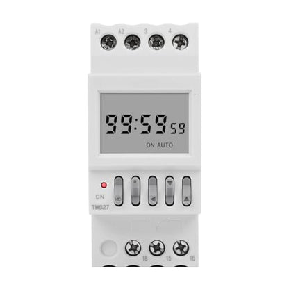 TM627 Multi-Voltage Programmable Auto Cycle Timer Switch 12VDC/AC 16A Load 1 Second-99 Hours DIN Rail Mount Digital Time Relay - size: 12VDC/AC