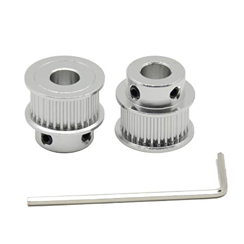 2PCs Aluminum 2GT Timing Pulley 30 Teeth Bore 8mm for 3D Printer 10mm Width 2GT Timing Belt - size: 30 teeth, style: 8mm bore, for 10mm belt