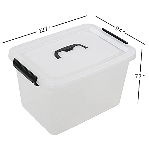 Zopnny 12-Quart Latch Storage Boxes, Stackable Bins with Handle, 6-Pack - size: 12 Quart