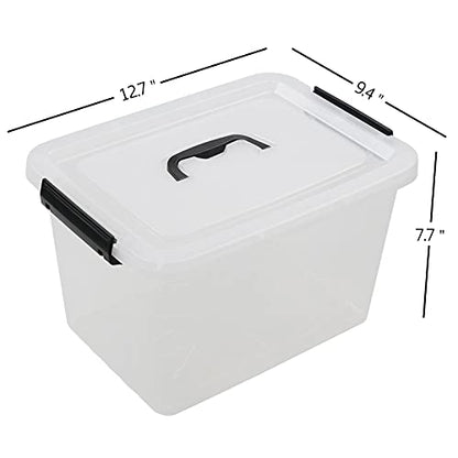 Zopnny 12-Quart Latch Storage Boxes, Stackable Bins with Handle, 6-Pack - size: 12 Quart