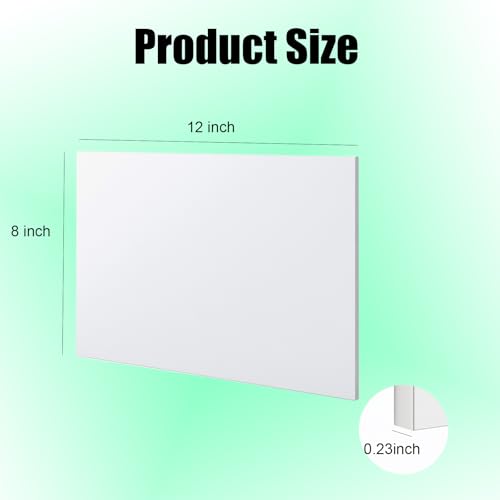 HDPE Sheet 1/4-2PCS 12" x 8" High Density Polyethylene Sheets with Protective Film 1/4 Thick HDPE Plastic Sheet Board Solid Plastic Block for Flat Panel DIY Projects Machining Home (White) - color: White, size: 12“x8"x1/4"