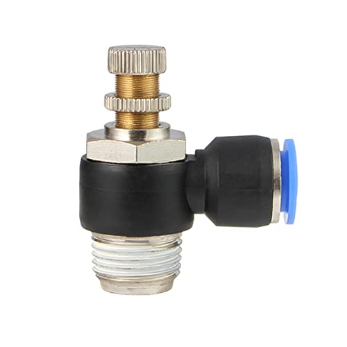 Push to Connect Air Flow Control Valve 10mm Tube OD x 1/8" Male BSP 5pc - color: Pack of 5, size: 0.39" OD x 1/8" Thread