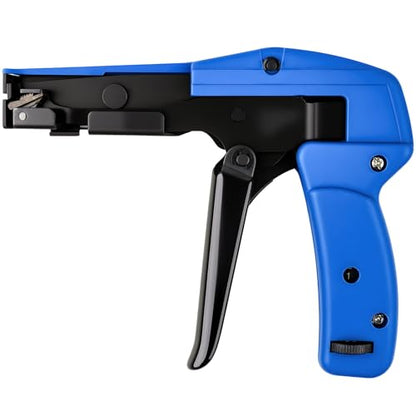 Cable Tie Gun, Die-Cast Steel Flush Cut Fastening Tool, Ergonomic and Adjustable Tension 1-3 Settings, 6.29 Inches Length for Nylon Cable Ties