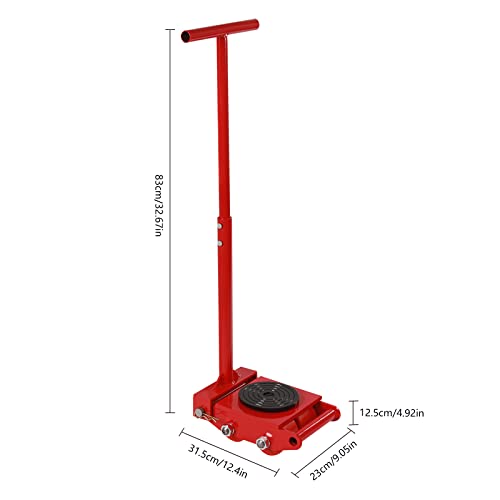 Machinery Mover, 6 Ton 360° Rotation Heavy Duty Dolly Skate Roller Trolley Cargo Moving Tool 4 Rollers with Handle