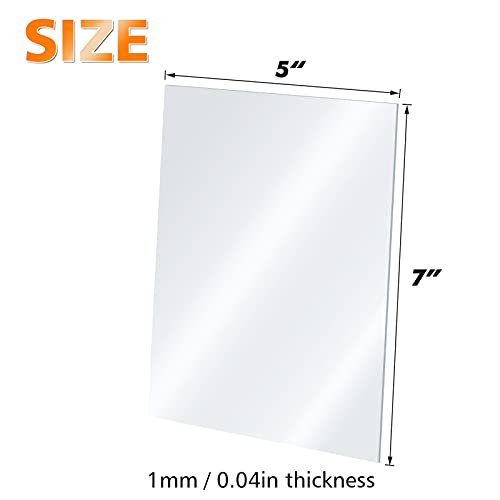 Egofine Plexiglass Sheets Acrylic Sheets 20 Pack of 5x7’’ 0.04 Thick Clear Plastic Cast Transparent Plexi Glass for Crafting Projects, Replacement Picture Frame Glass, DIY Display, Easy to Cut - color: Clear, size: 5x7"