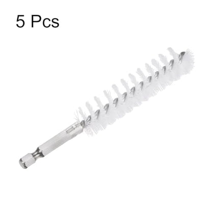 HARFINGTON 5Pcs Nylon Bore Brush 18mm Dia Cleaning Twisted Wire Brush Tube Pipe Cleaner with Handle 1/4 Inch Hex Shank for Tubes, Ports, Bearings - size: 18mm