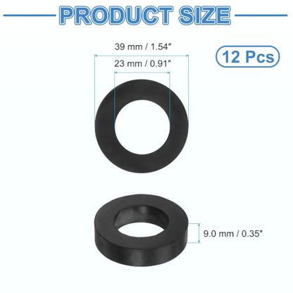 uxcell 12Pcs Rubber Vibration Isolation Washers 39mm OD x 23mm ID x 9mm Thk - size: 39mm OD x 23mm ID x 9mm Thick