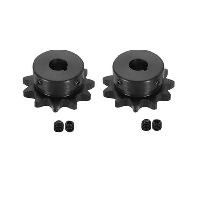 uxcell 2 Pcs #40 Chain Roller Sprocket 1/2" Bore, 11 Tooth C45 Carbon Steel ANSI #40 Roller Sprocket Round Hole with Set Screws for ISO 08A Chain - size: 1/2" Bore 11 Tooth (#40 Chain)