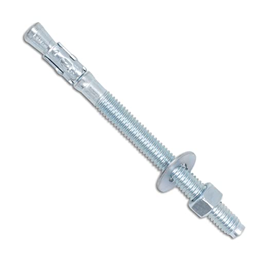 1/2 Concrete Anchors, Zinc-Plated Steel Wedge Anchors, 12 Pack - size: 1/2" x 5-1/2"