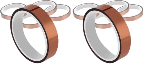 12mm X 33m 108ft Heat Tape Heat Resistant Tape Heat Transfer Tape Thermal Tape High Temp Tape High Temperature Tape Heat Tape for Sublimation for Heat Press No Residue 1Roll (Pack of 2) - size: 12mm x 30m (Pack of 2)