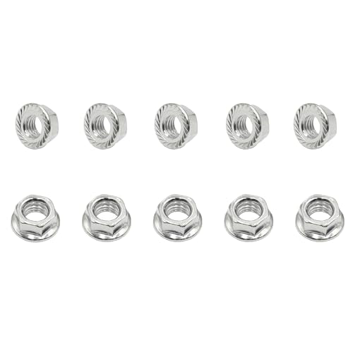 M8-1.25 / 8mm Hex Serrated Flange Nuts M8 x 1.25 Stainless Steel Nut (10pcs)