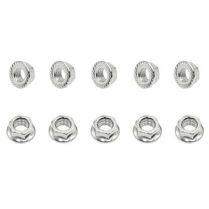 M8-1.25 / 8mm Hex Serrated Flange Nuts M8 x 1.25 Stainless Steel Nut (10pcs)