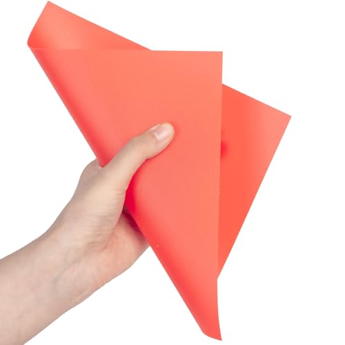 10 Pcs 8”X8” Red Opaque Rigid Plastic Sheet, 0.02 inch Thick PVC Sheet 200mm x 200mm for Office DIY Cutting - color: Red