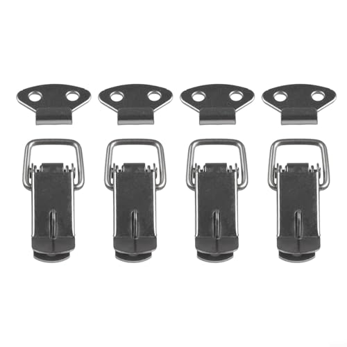 4Pc Latch Catch Iron Cabinet Boxes Handle Toggle Lock Clamp Hasp Heavy Duty Latches,Holding Capacity Pull For Lid Jig Tool Box Case