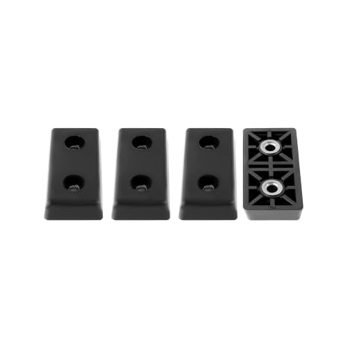 4 Small Rectangle Rectangular Black Rubber Feet Bumper w/Metal Insert – 1.768" L x .885” W x .344" H – Heavy Duty/Non-Marking - Perfect for Furniture, Tables, Chairs, Benches, Beds - Made in USA - size: Small