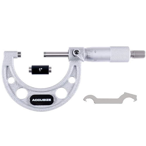 Accusize Industrial Tools 1-2 inch by 0.0001'' Ultra-Precision Outside Micrometer, Eg00-0002 - size: 1-2"