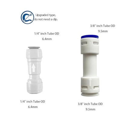 1/4" & 3/8" One Way Check Valve for Water Line 1/4" & 3/8" Reverse Osmosis Water Filter Push to Connect RO Fittings, Plastic Quick Connect Check Valve (4 pcs+2 pcs) - style: 1/4"(4pcs)+3/8"(2pcs)