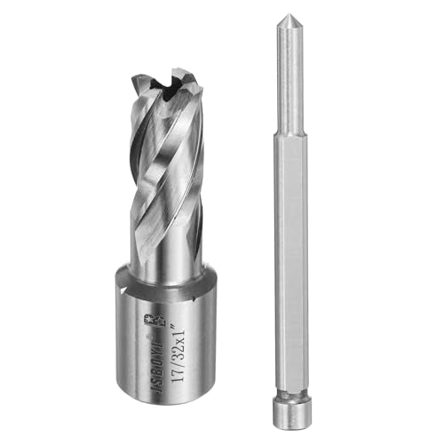 HARFINGTON Annular Cutter 17/32" Cutting Diameter Shank 3/4" with 1" Depth of Locating Pin M2 High-Speed Steel Drill Bit Annular Cutter for Standard Magnetic Drills Machine Tools Mills - size: 17/32 inch * 1 inch