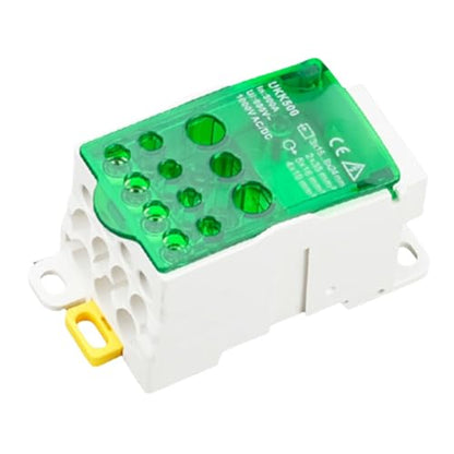 DIN Rail Distribution Box,690V 500A Positions Screw Terminal Block Junction Box Breaker Box Circuit Breaker Distribution Box for Various Power Distribution Needs (Green, 500A) - color: Green, size: 500A