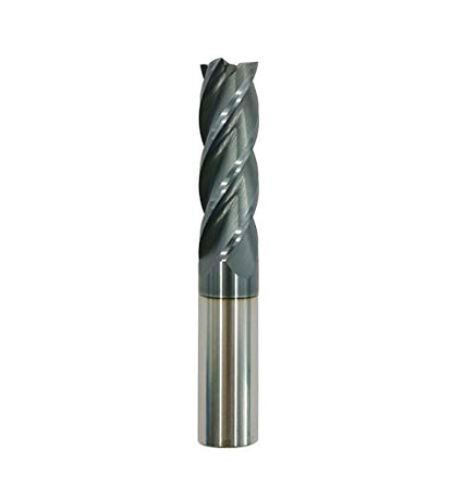 58 Carbide Square End Mill, HRC 45 Deg Single End 4 Flute AlTiN ating Mill Bits (58),Silver - size: 5/8 in