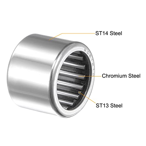 uxcell SCE1212 Needle Roller Bearings, Drawn Cup Open End, 3/4-inch Bore 1-inch OD 3/4-inch Width 15300N Static Load 22100N Dynamic Load 5pcs - size: 3/4x1x3/4"