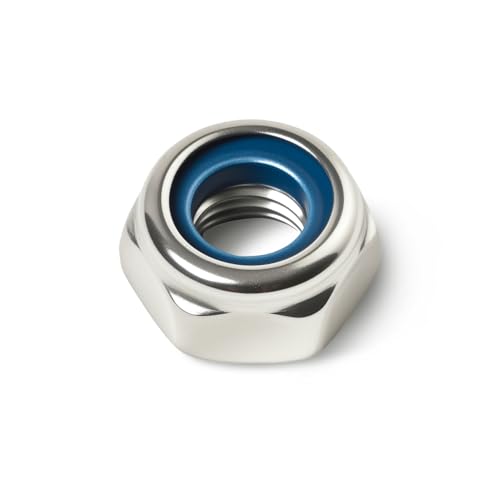 (25 Pack) 5/16"-18 Nylon Insert Locknuts, 304 Stainless Steel 18-8 Nylock Nuts, Coarse Thread, Hex Drive, Bright Finish, for Furniture, Tools, Handle, Repairing Jobs - size: 5/16"-18