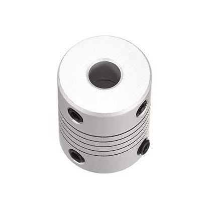 uxcell 5mm to 6.35mm Aluminum Alloy Shaft Coupling Flexible Coupler Motor Connector Joint L25xD19 Silver,5pcs