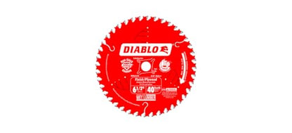Diablo Finish Trim Saw Blade - 6-1/2" Dia., 40-ATB Teeth, 5/8" Arbor - size: 5/8" Arbor x 6-1/2" Dia