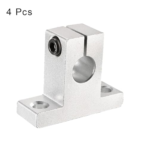 uxcell 4pcs SK10 Aluminum Linear Rod Rail Shaft Support for 10mm Diameter Shaft, Linear Motion Rail Guides Mounting Bracket with Wrench for CNC Machine, 3D Printer, Automation Equipment - size: SK10