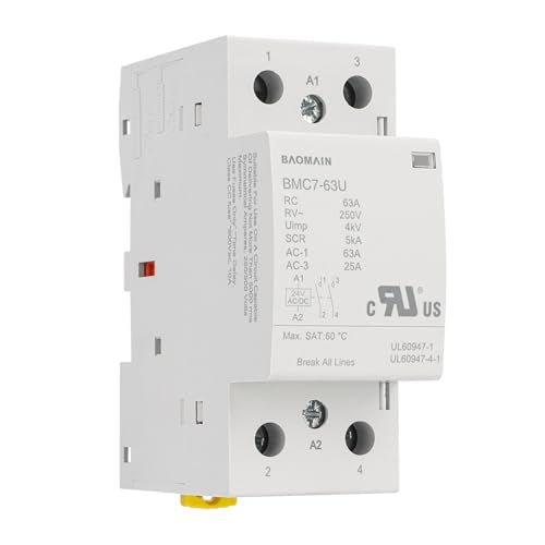 BAOMAIN 63A 2NO 24V AC/DC Contactor for Silent Smart Home and HVAC Control