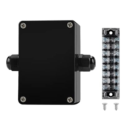 ABS IP67 Waterproof Dustproof Electrical Junction Box, with 15A 600V Barrier Terminal Cable Connector, 1IN/1Out Power Junction Box（3.93 * 2.67 * 1.96in） - size: 1T1 3.93"x 2.67"x1.96"A