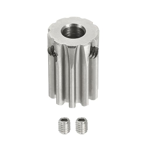 uxcell 1 Mod 10T Spur Gear 5mm Bore, 304 Stainless Steel Pinion Gear - size: 1 Mod 10T, 5mm