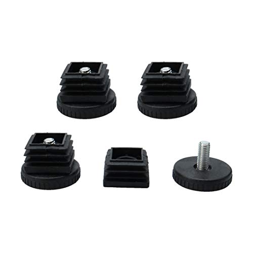 uxcell Leveling Feet 30 x 30mm Square Tube Inserts Kit Furniture Glide Adjustable Leveler with Nuts for Table Sofa Chair Leg 4 Sets