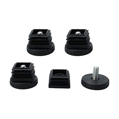 uxcell Leveling Feet 30 x 30mm Square Tube Inserts Kit Furniture Glide Adjustable Leveler with Nuts for Table Sofa Chair Leg 4 Sets