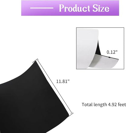 Self-Adhesive Neoprene Sponge Foam Sheet, 11.81"x59"x1/8" Closed Cell, Sound Deadening, Insulation, Weatherproofing, Padding, Easy Cut for Crafts, DIY(Black) - size: 11.81x59x1/8"
