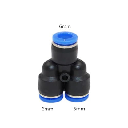 6mm OD Y splitter Push to connect Fittings,push to connect air fittings, air line push connectors (10 Pcs) - size: 0.236", style: Y spliter Union