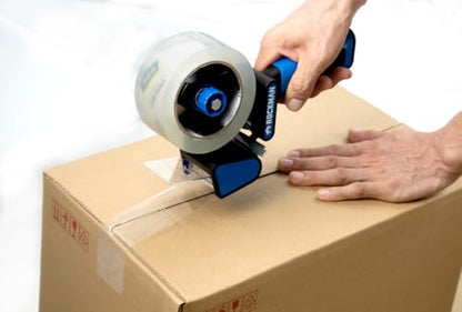 Premium Heavy-Duty Tape Dispenser Gun 08- Soft-Touch Ergonomic Handle Design, Transparent Pressing Plate, Ideal for Shipping, Warehouse, and Moving, Suitable for 2-inch Tape