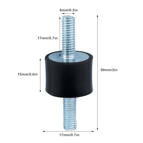Waziaqoc 4PCS M6 Rubber Mounts Shock Absorber - size: M6