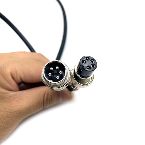3.28 ft GX16 5 Pin Male to Female Cable, GX16 5Pins Female to Male Head Aviation Cordset Electrical Connector Panel Mount Circular Metal Adapter Cordset for Ships 7A 125V 20AWG (1meter) - size: GX16 5Pin