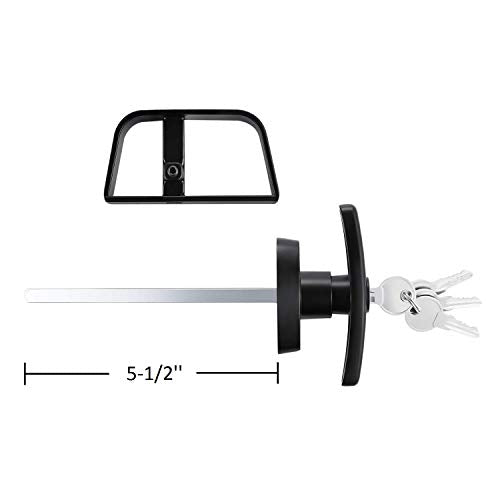 Shed Door Latch T-Handle Lock Kit with 4 Keys,Storage Barn Shed Door Hardware Lock Set 4½" and 5½" Stem - size: 5-1/2 Inch Stem