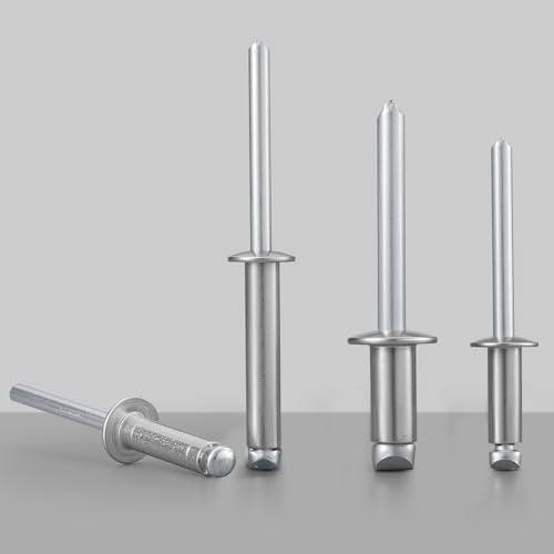 50pcs 1/4" x1/2" Stainless Blind Rivets,Pop Rivets,304 Stainless Steel Grip and Steel Mandrel, 6.3 x 12mm - color: Stainless Steel, size: 1/4" x 1/2"