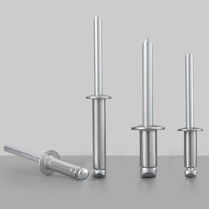 50pcs 1/4" x1/2" Stainless Blind Rivets,Pop Rivets,304 Stainless Steel Grip and Steel Mandrel, 6.3 x 12mm - color: Stainless Steel, size: 1/4" x 1/2"