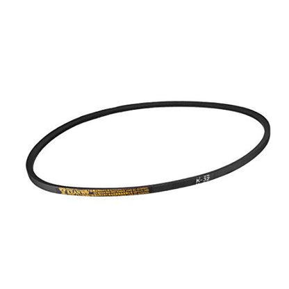 uxcell K-32 V Belt Machine Transmission Rubber, Black Replacement Drive Belt 32 inch Pitch Girth 8mm Width 6mm Height JIS Standard - size: 32"