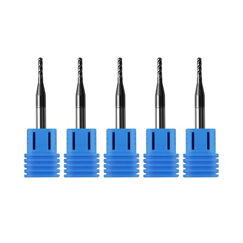 5Pcs 1/16" Carbide Ball Nose End Mills, ALTiN Coated, 4 Flute - size: 1/16 in