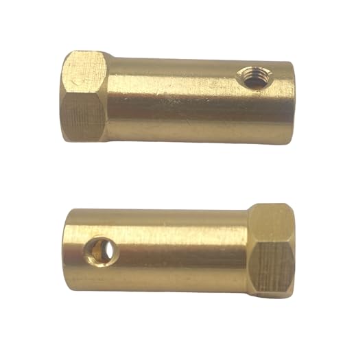 6Pcs Hex Coupler 7mm Bore Motor Hex Brass Shaft Coupling Flexible Connector for DC Motor Shaft, Robot, Model Car Tires Shaft - size: 7mm